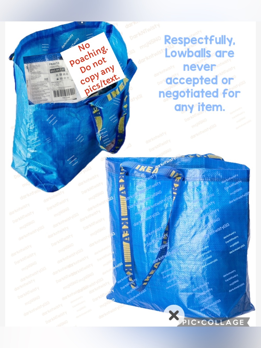BRAND NEW FRAKTA 10 GALLON IKEA BAGS CAN USE THESE FOR ALMOST EVERYTHING!